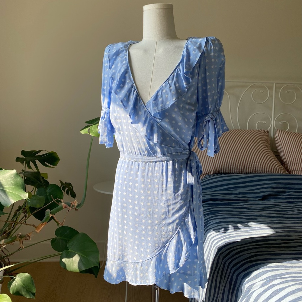 For Love & Lemon Sweetheart Wrap Mini Dress XS